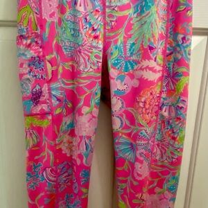 Lilly Pulitzer Vibrant Pink Tropical Leggings